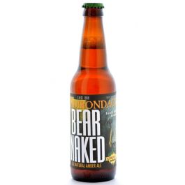 NEW YORK Beer Coaster ~*~ ADIRONDACK Brewery Bear Naked Amber Ale ~ Lake George